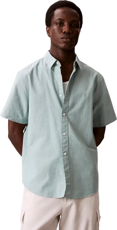 Calvin Klein Men’s Shirt Classic Oxford Regular Fit, Green (Wild Green), 2XL