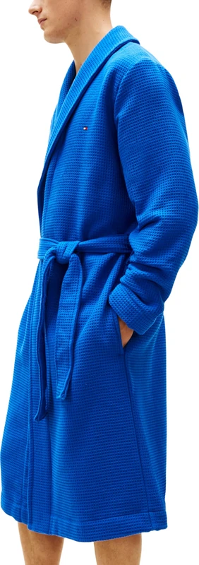 Tommy Hilfiger Men's Waffle Bathrobe Um0Um03524 Bathrobe, BLUE (Regal Blue), XL