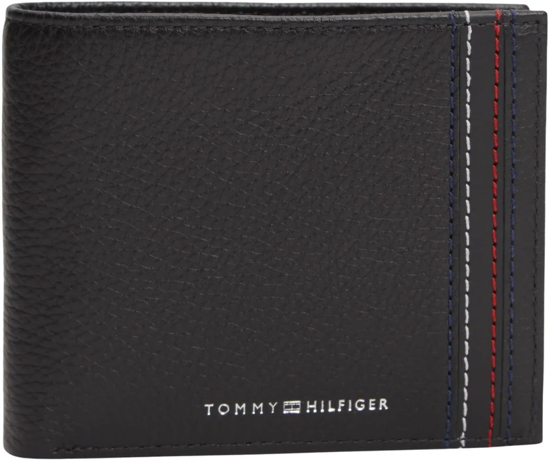 Tommy Hilfiger Men's Th Central Cc & Coin AM0AM14233 Bifold Wallet, Black (Black), One Size