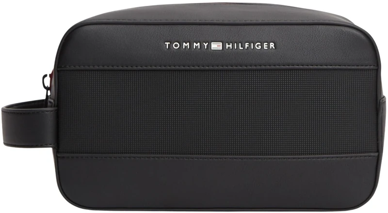 Tommy Hilfiger Men's Th Foundation Washbag AM0AM14161 Washbag, BLACK (Black), One Size - Image 1