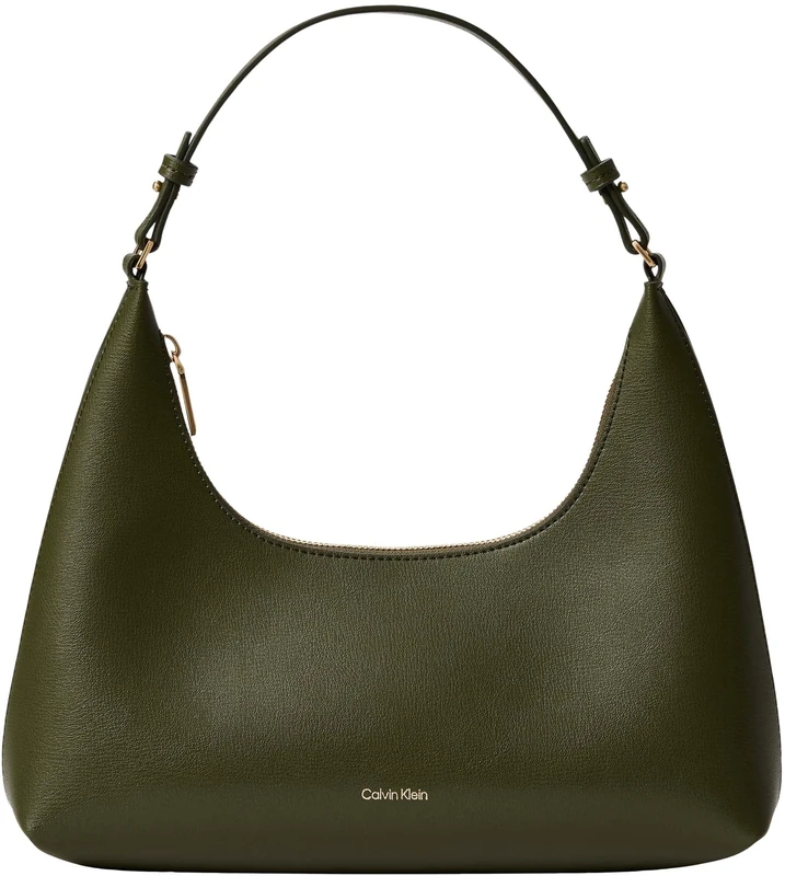 Calvin Klein Women’s Shoulder Bag Foil Logo with Optional Strap, Green (Cypress), One Size