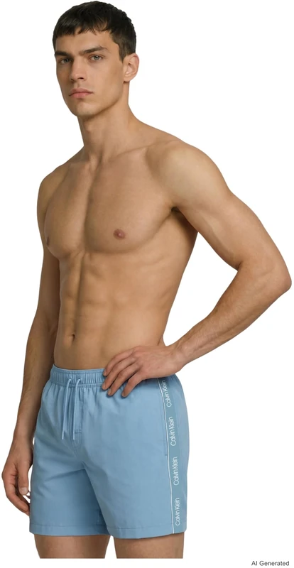 Calvin Klein Men 5 in Core Lv00N61002 Swim Bottoms, Blue (Gulf Blue), XL