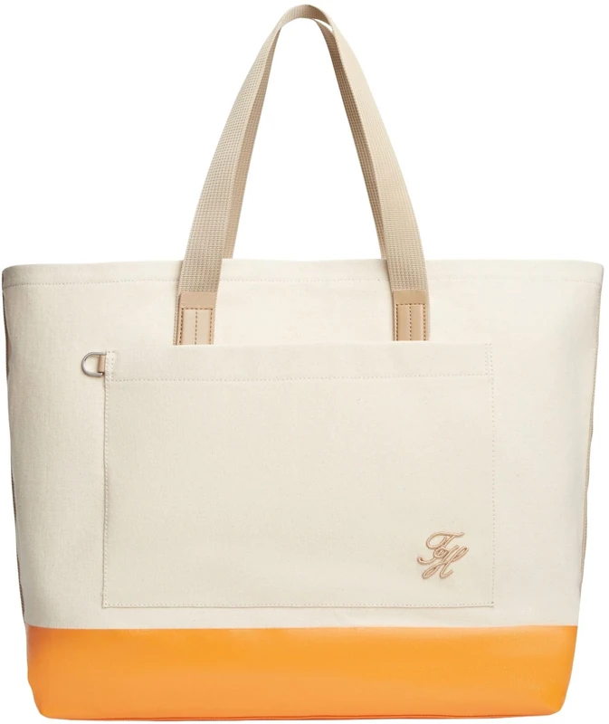 Tommy Hilfiger Men's Th Summer Canvas Tote AM0AM14089 Tote, BEIGE (Classic Beige), One Size