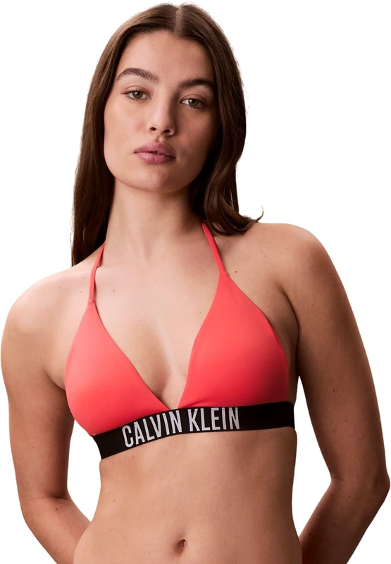 Calvin Klein Women Halter Triangle LV00Q61222 Swim Tops, Pink (Punch Pink), S