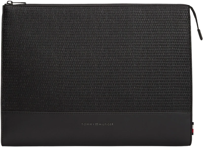 Tommy Hilfiger Men's Th Woven Laptop Sleeve AM0AM14303 Other Small Accessories, BLACK (Black), One Size