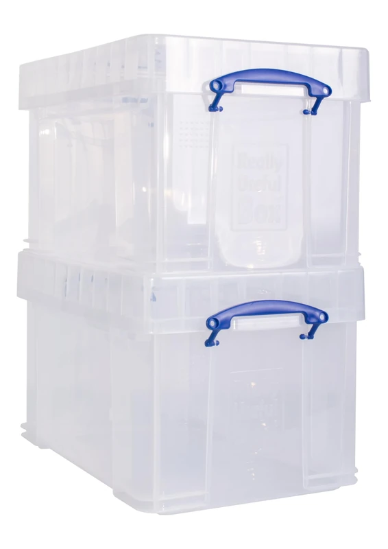 Really Useful Box Plastic Storage 48XL Clear Pack of 2