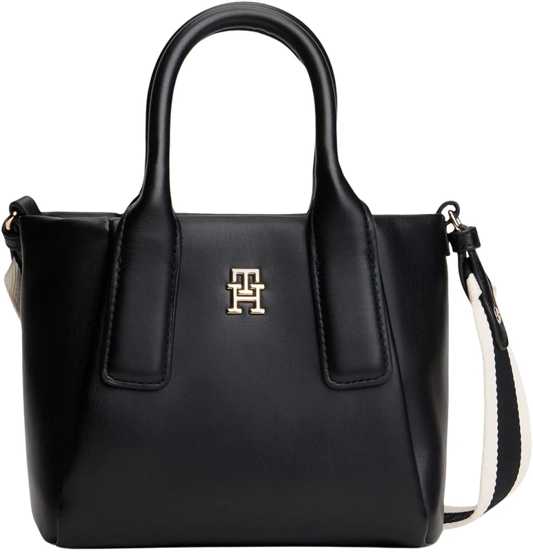 Tommy Hilfiger Women's Th Essential Mini Tote AW0AW18371 Tote, BLACK (Black), One Size