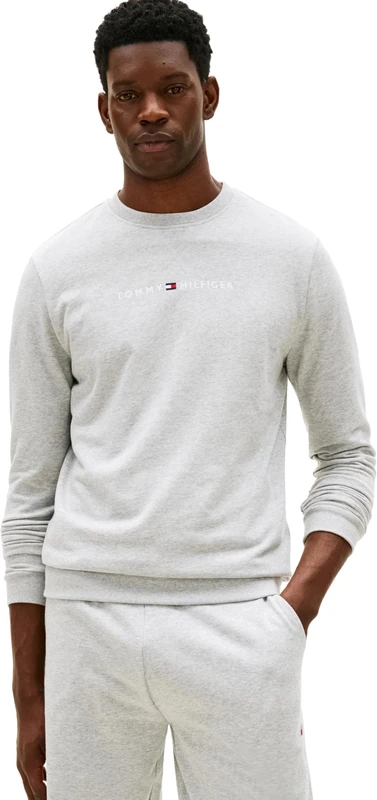 Tommy Hilfiger Men’s Round Neck Sweatshirt, Grey (Ice Grey Heather), M