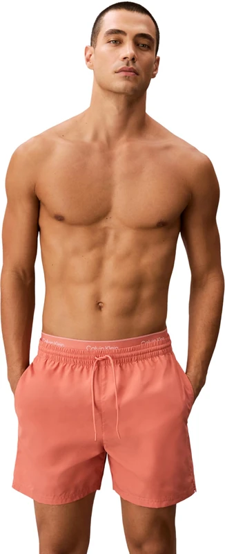 Calvin Klein Men Medium Drawstring LV00N61023 Swim Bottoms, Orange (Sunfruit Fun), XS