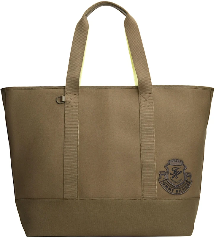 Tommy Hilfiger Men’s Tote Bag Heritage in Canvas, Brown (Willow Green), One Size