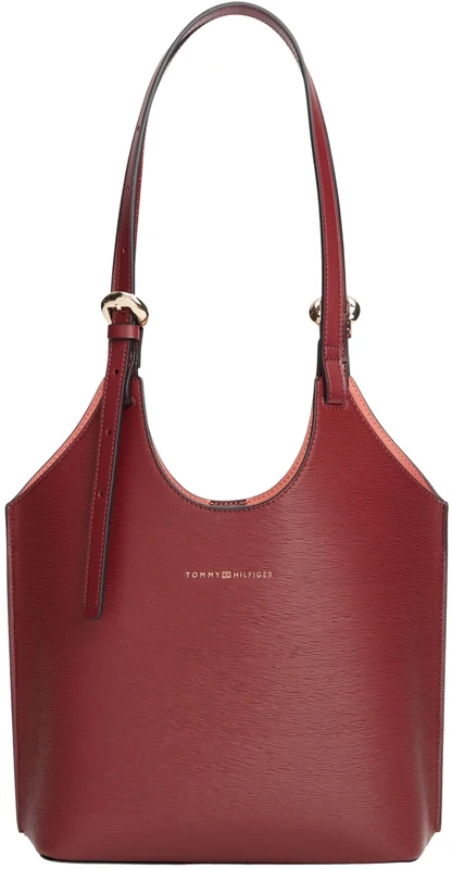 Tommy Hilfiger Women's Th Modern Mini Tote AW0AW18617 Tote, BROWN (Velvet Maroon), One Size