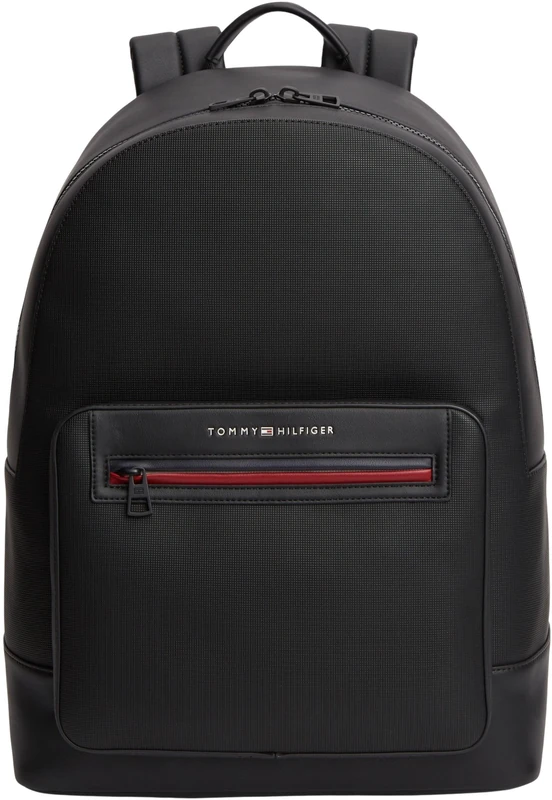 Tommy Hilfiger Men's Th Foundation Backpack AM0AM14155 Backpack, BLACK (Black), One Size