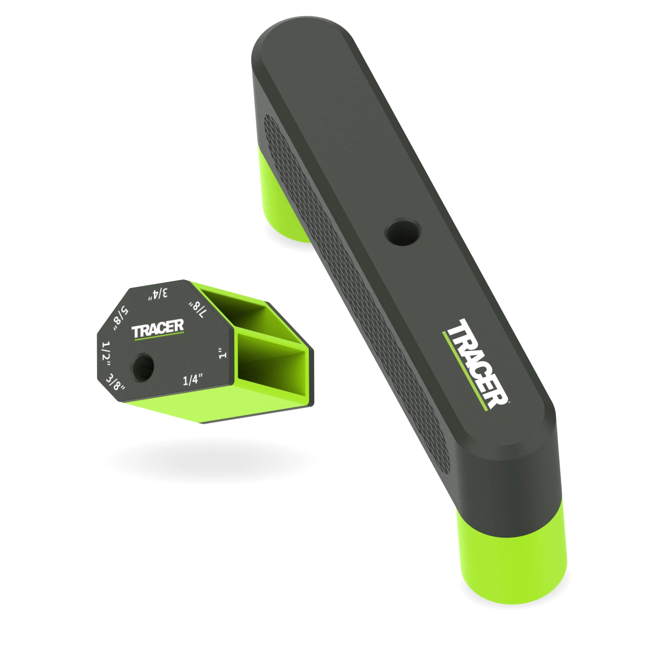 Tracer Marking Guide Set - Centre Finder & Scribe Block with hole that fits Pencil