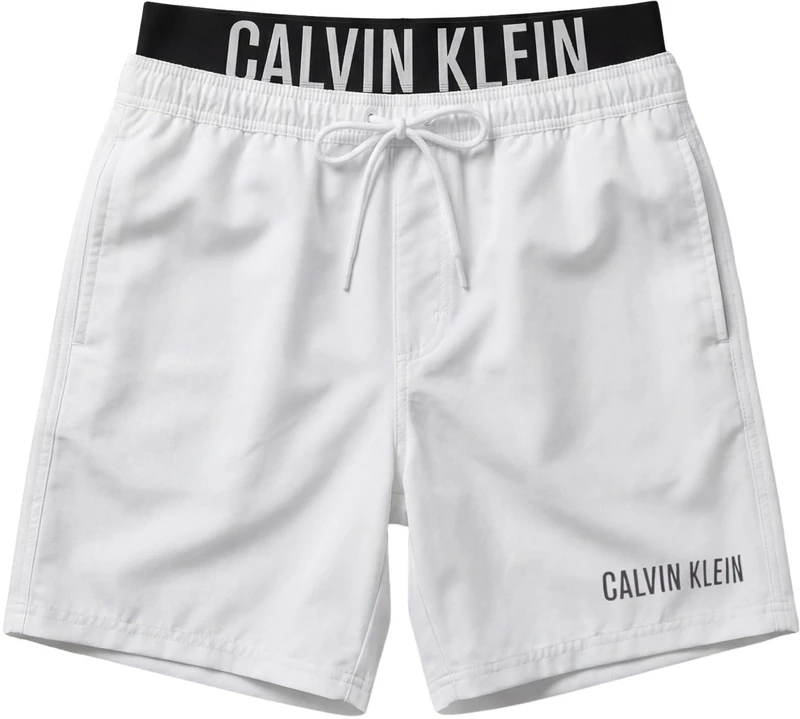 Calvin Klein Men 5" Boxer Intense Power Lv00N61015 Swim Bottoms, White (Classic White), M - Image 1