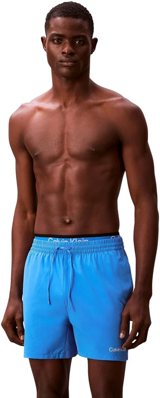 Calvin Klein Men’s Swim Shorts Medium Drawstring with Drawstring, Blue (Aegean Ocean), M