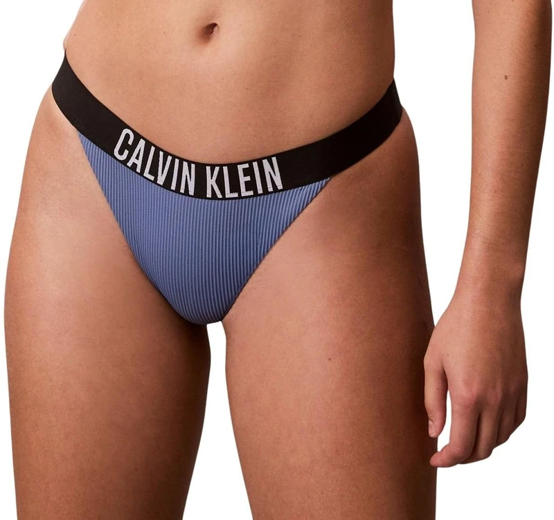 Calvin Klein Women’s Bikini Bottoms Brazilian Ribbed, Blue (Blue Tulip), S