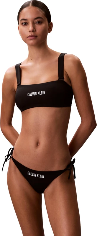 Calvin Klein Women Bandeau W Straps LV00Q61223 Swim Tops, Black (Black), XS