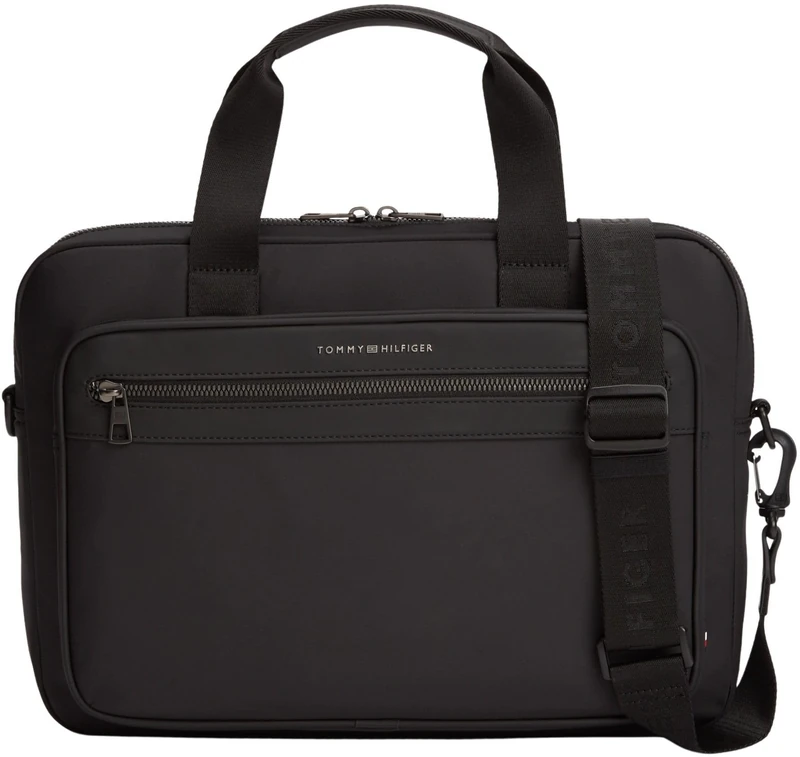 Tommy Hilfiger Men's Th Repreve Computer Bag AM0AM14149 Computer Bag, BLACK (Black), One Size