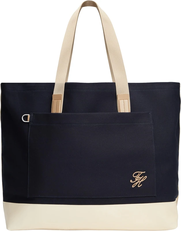 Tommy Hilfiger Men's Th Summer Canvas Tote AM0AM14089 Tote, BLUE (Space Blue), One Size