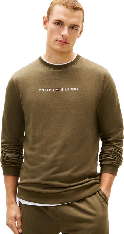 Tommy Hilfiger Men’s Round Neck Sweatshirt, Green (Army Green), M