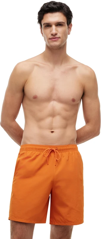 Tommy Hilfiger Men's Long Drawstring Im & Na UM0UM03309 Swim Trunk, Orange (Bonfire Orange), S