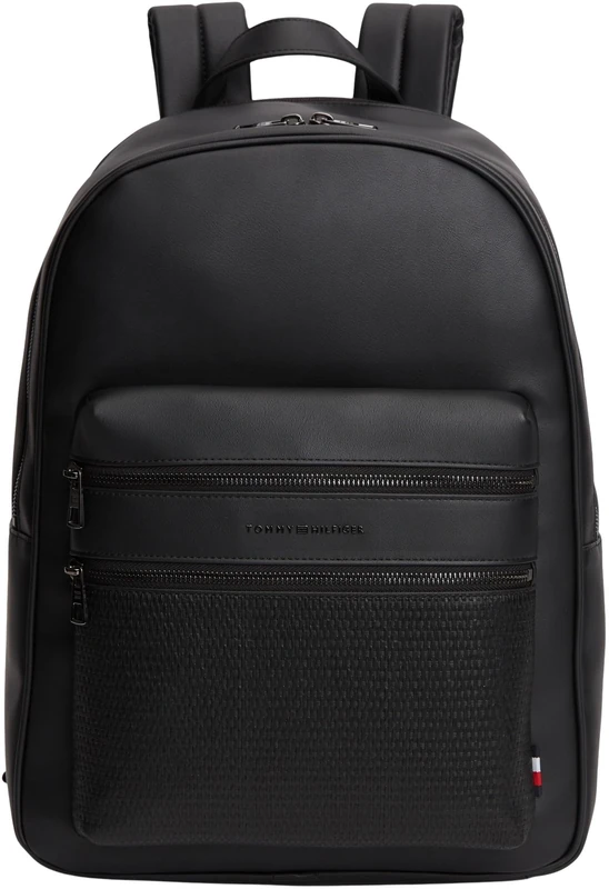 Tommy Hilfiger Men's Th Woven Backpack AM0AM14093 Backpack, BLACK (Black), One Size