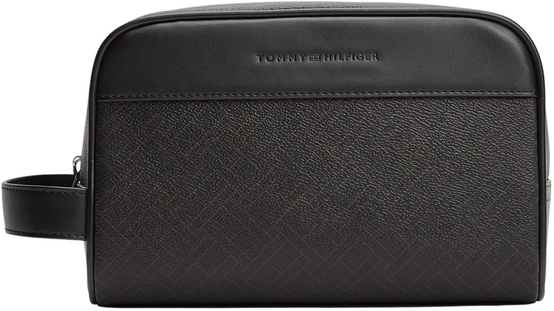 Tommy Hilfiger Men's Th Flag Monogram Washbag AM0AM14298 Other Small Accessories, BLACK (Black), One Size