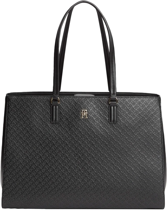 Tommy Hilfiger Women's Th Daily Tote Mono AW0AW18417 Tote, BLACK (Black), One Size