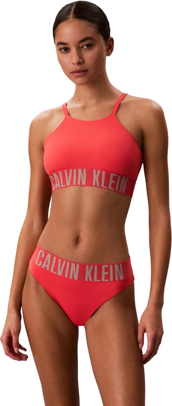 Calvin Klein Women Bralette LV00Q61187 Swim Tops, Pink (Punch Pink), XL