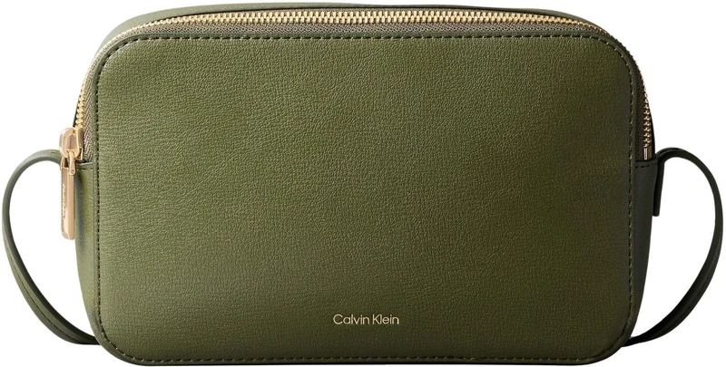 Calvin Klein Women’s Shoulder Bag Logo Elongated Camera Bag with Zip, Green (Cypress), One Size