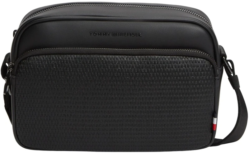 Tommy Hilfiger Men's Th Woven Ew Camera Bag AM0AM14096 Crossover, BLACK (Black), One Size