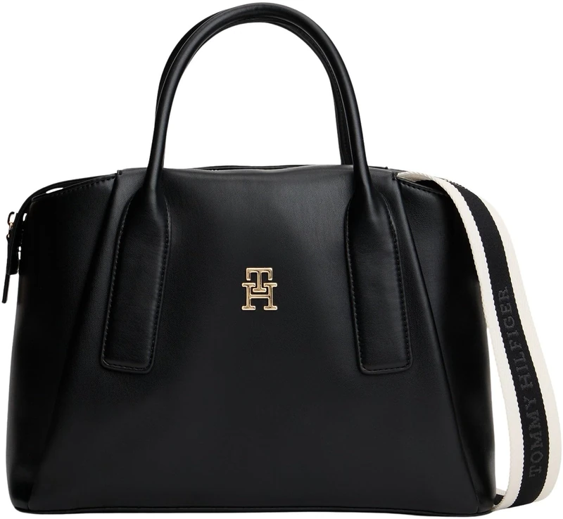 Tommy Hilfiger Women's Th Essential Satchel AW0AW18532 Satchel, BLACK (Black), One Size - Image 1