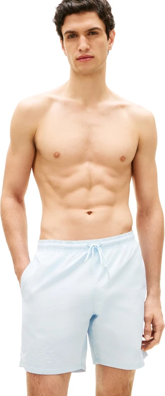 Tommy Hilfiger Men’s Swim Shorts Long Drawstring with Logo, Blue (Keepsake Blue), XS