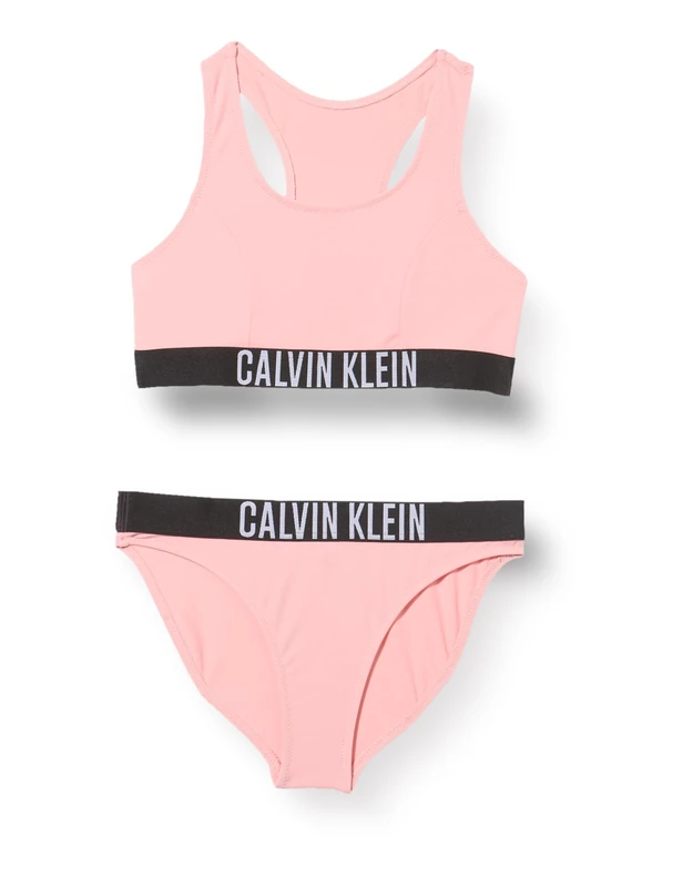 Calvin Klein Girls Bralette Bikini Set Ky0Ky00091 Swim Tops, Pink (Quartz Pink), 14-16 Years