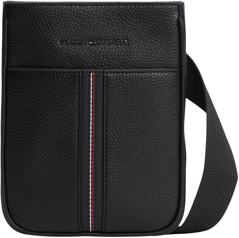Tommy Hilfiger Men's Crossbody Bag Central Mini with Zip, Black (Black), One Size