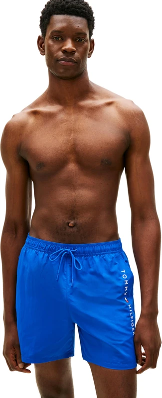 Tommy Hilfiger Men's Medium Drawstring Zip Pocket UM0UM03748 Swim Trunk, Blue (Regal Blue), XS