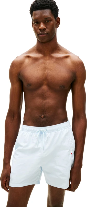 Tommy Hilfiger Men's Medium Drawstring Zip Pocket UM0UM03748 Swim Trunk, Blue (Keepsake Blue), M