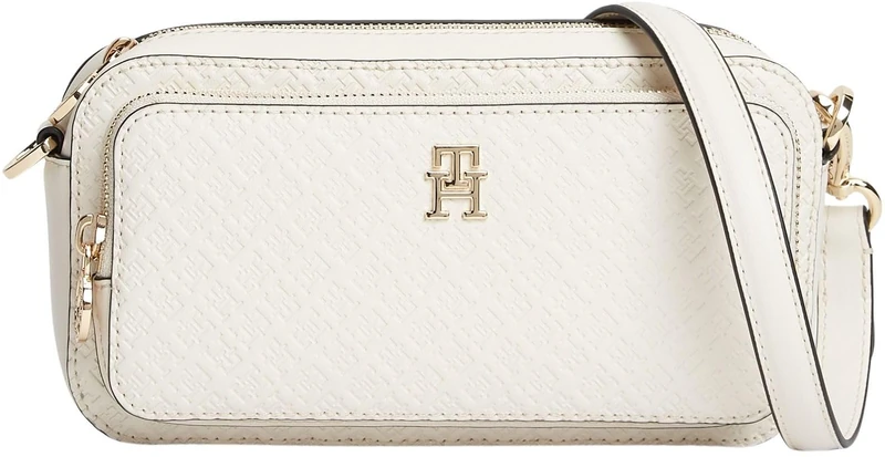 Tommy Hilfiger Women's Th Daily Camera Bag Mono AW0AW18414 Crossover, BEIGE (Soft Cream), One Size