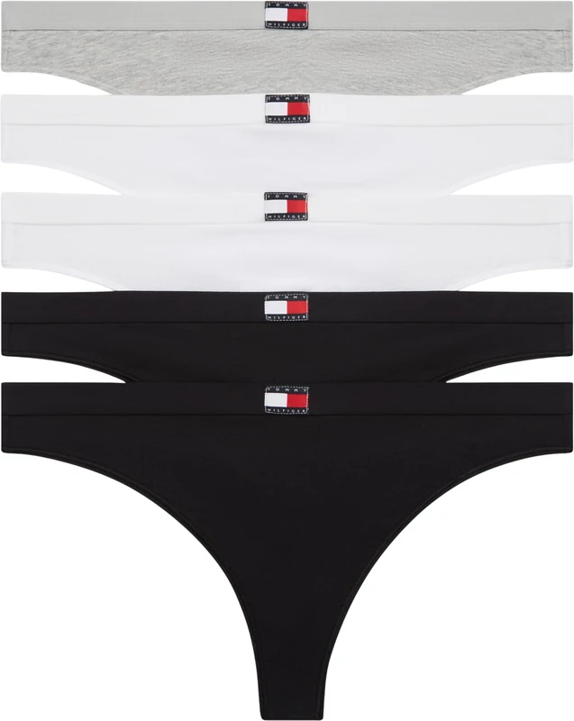 Tommy Hilfiger Women 5 PACK THONG GREY (Grey/White/White/Black/Black) M - Image 1