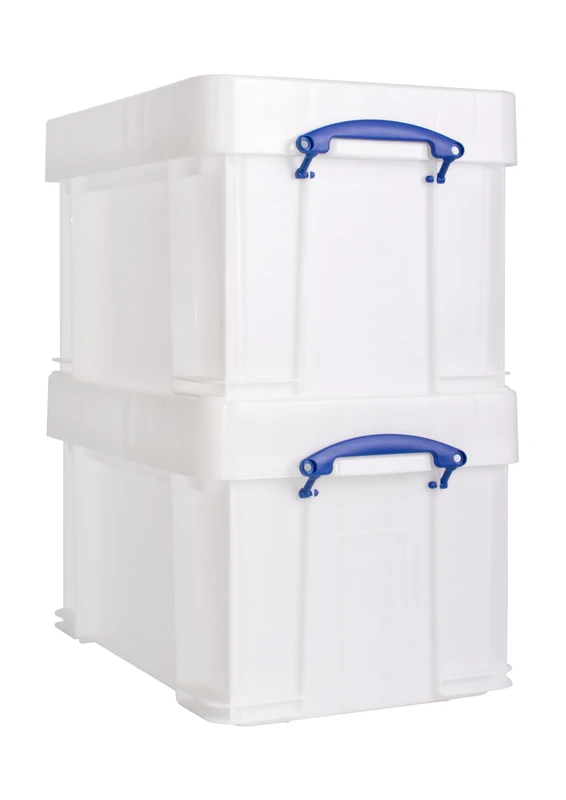 Really Useful Box Plastic Storage 48XL White Strong Pack of 2