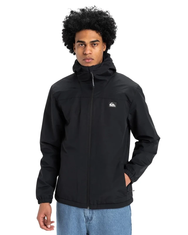 Quiksilver Waterproof Hooded Jacket Overcast 3K Warm Jacket Mens Black L