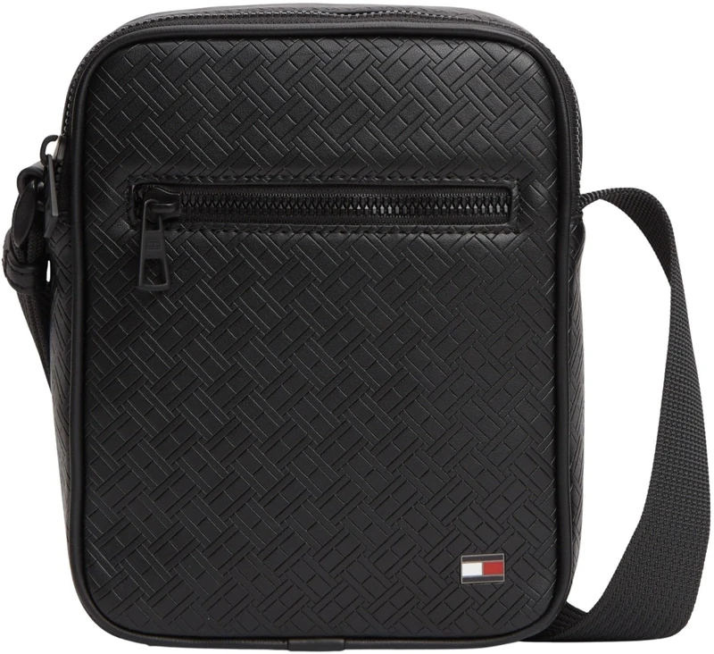 Tommy Hilfiger Men's Th Embossed Flag Mini Reporter AM0AM14193 Crossover, BLACK (Black), One Size