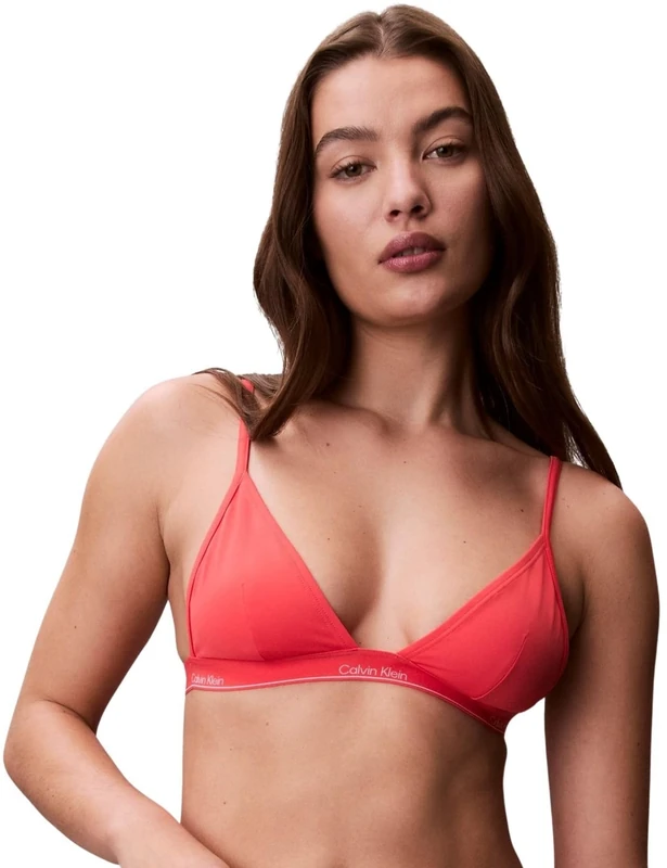 Calvin Klein Women Triangle LV00Q61208 Swim Tops, Pink (Punch Pink), L - Image 1