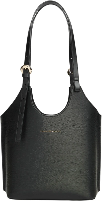Tommy Hilfiger Women's Th Modern Mini Tote AW0AW18617 Tote, BLACK (Black), One Size