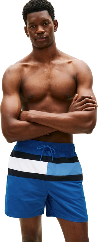 Tommy Hilfiger Men's Medium Drawstring UM0UM03474 Swim Trunk, Blue (Regal Blue), XXL