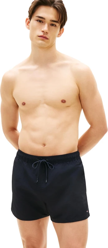 Tommy Hilfiger Men's Short Drawstring UM0UM03731 Swim Trunk, Blue (Desert Sky), S - Image 1