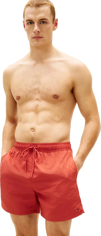 Tommy Hilfiger Men's Medium Drawstring Um0Um03477 Swim Trunk, RED (Terra Red), XL