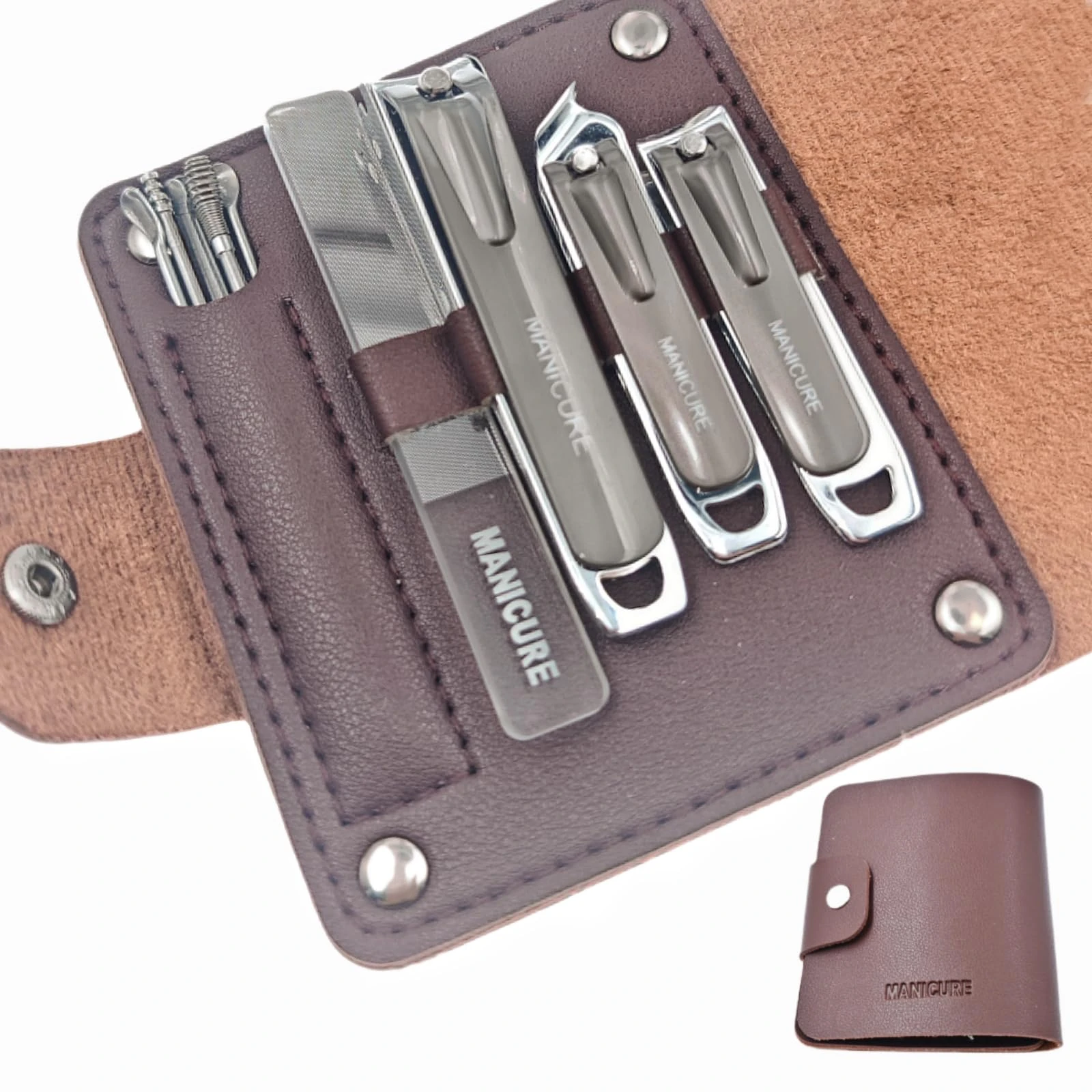 ZHIYE 10 Pcs Manicure Pedicure Kit, Stainless Steel Nail Clippers Set Professional Nail Grooming Tools with Case for Men Women (Gunmetal Grey)