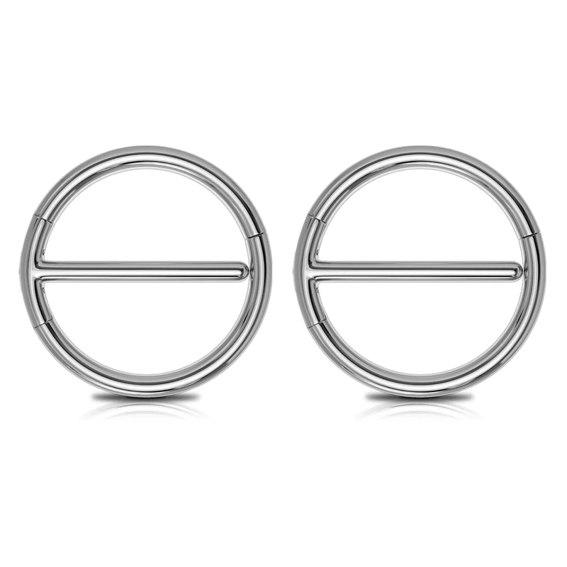 OUFER Body Piercing Titanium Nipple Piercing Bar Jewellery Clicker Nipple Bar Barbell 14G Nipple Rings Body Piercing Jewelry for Women Men