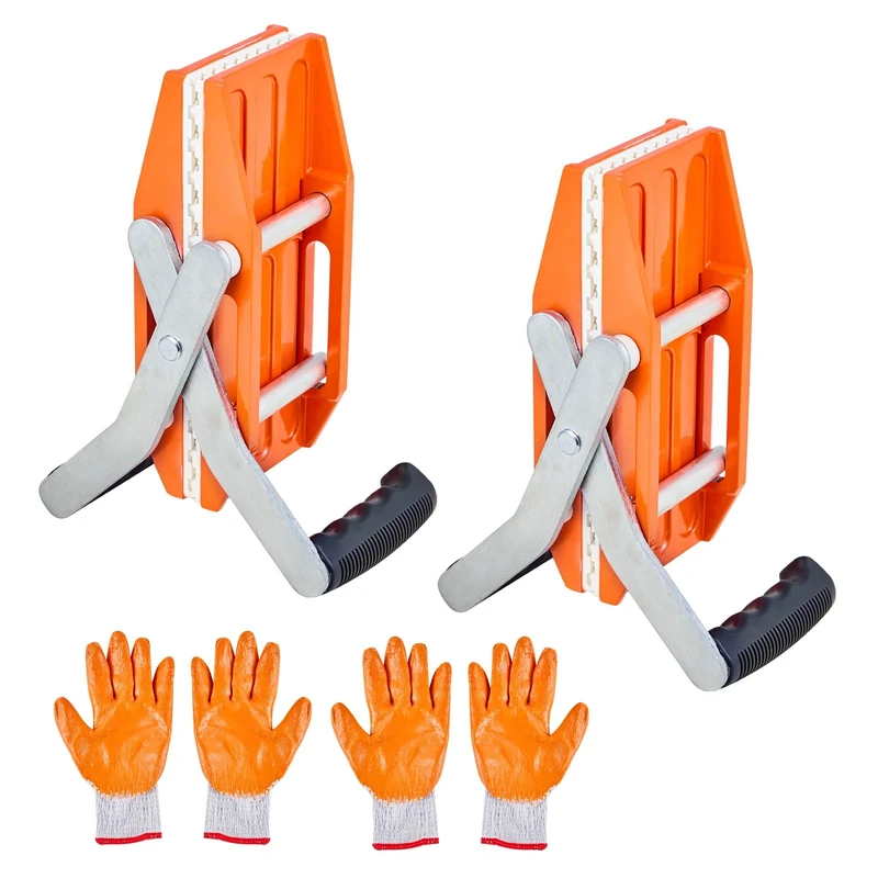 VEVOR Double Handed Stone Carrying Clamps, 660 lbs Load Capacity, 2 Pack Granite Panel Carriers Lifting Tools with Rubber-lined (0-2.36 Inches), Heavy Duty lifting Clamps for Plywood, Glass, Granite